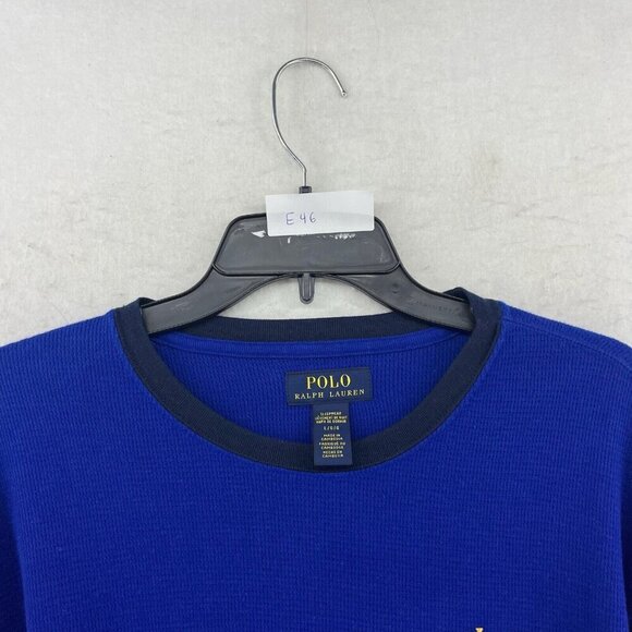 Polo Ralph Lauren Sleepshirt Men's L Blue Navy Colorblock Thermal Waffle Knit - Picture 13 of 13